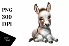 Whimsical Baby Donkey in Front of Barn | Sublimation | Product Image 3