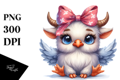 Funny Baby Bull Dove with Bow | Clipart Product Image 1