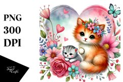 Cute Boho Gnome with Baby Cat PNG Product Image 1