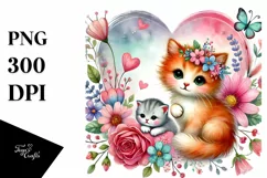 Cute Boho Gnome with Baby Cat PNG Product Image 1