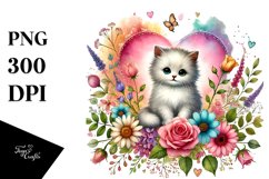 Cute Boho Gnome with Baby Cat PNG Product Image 1