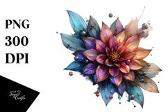 Abstract Metalic Dahlia Sticker | Clipart Product Image 3