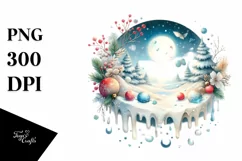 3D Round Melting Christmas Tree, High Detail PNG Product Image 1
