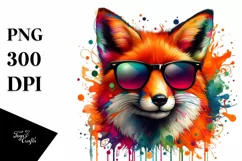 Quirky Fox Sunglasses Watercolor Product Image 3
