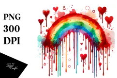 Vibrant Watercolor Rainbow PNG Product Image 1