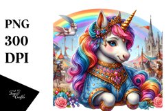 Colorful Unicorn at Medieval Festival PNG Product Image 3