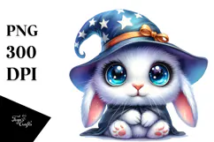 Vibrant Watercolor Cute Rabbit PNG Product Image 1