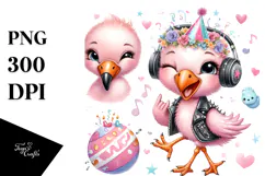 Energic Baby Flamingo PNG Product Image 1