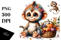 Colorful Quirky Baby Monkey | Clipart Product Image 3