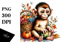 Colorful Quirky Baby Monkey | Clipart Product Image 1
