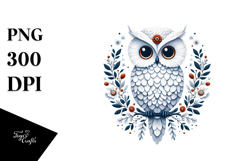 Simple Owl Digital Painting, Transparent PNG Product Image 1