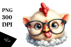Funny Baby Rooster Lamb with es | Clipart Product Image 1