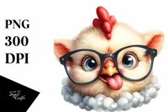 Funny Baby Rooster Lamb with es | Clipart Product Image 1