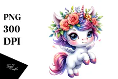 Jumping Baby Unicorn, PNG Product Image 1