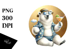 Happy Polar Bear Painting, Transparent PNG Product Image 1