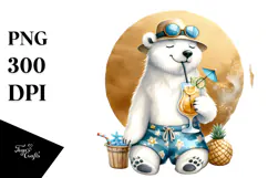 Happy Polar Bear Painting, Transparent PNG Product Image 1