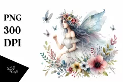 Boho Watercolor Fairy, Transparent PNG Product Image 1