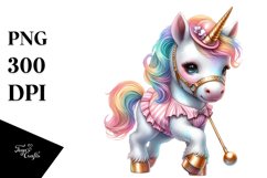 Colorful Unicorn in Swing Dancer&#039;s Outfit PNG Product Image 1