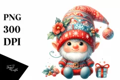 Cute Baby Gnome Christmas Sublimation Clipart Product Image 1