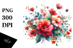 Colorful Red Flowers Orchid, Bright PNG Product Image 1