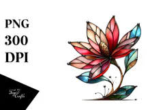 Abstract Stained Magnolia Watercolor Clipart Product Image 1