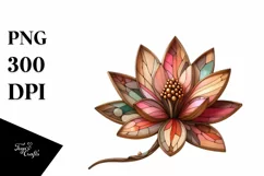 Abstract Stained Magnolia Watercolor Clipart Product Image 1