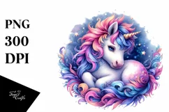 Vibrant Watercolor Baby Unicorn Product Image 1