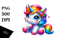 Cute Vibrant Unicorn PNG Product Image 1