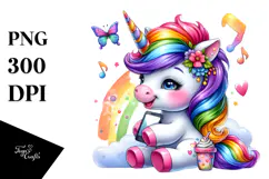 Cute Vibrant Unicorn PNG Product Image 1
