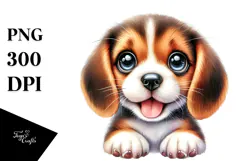 Watercolor Baby Beagle PNG Product Image 1