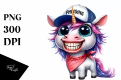 Expressive Unicorn with Bandana | Sublimation | Clipart Product Image 1