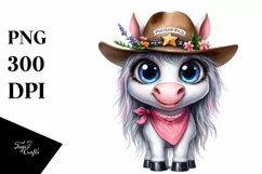 Expressive Unicorn with Bandana | Sublimation | Clipart Product Image 3