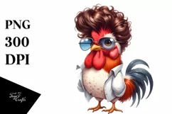 Funny Rooster Sitting with Sunglasses | Clipart Product Image 3