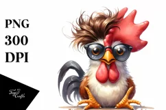 Sitting Rooster with Funny Eyes | Sublimation | Clipart Product Image 3