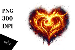 Fire Heart Digital Painting PNG Product Image 1