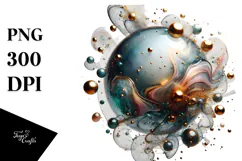 Abstract Golden Cosmos PNG Product Image 1