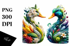Vibrant Watercolor Duck, High-Res PNG Product Image 3