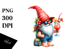 Whimsical Gnome Drinking Cocktail PNG Product Image 1