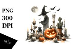 Simple Halloween Alchemist Scene | Clipart Product Image 1