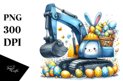 Funny Easter Excavator, PNG Product Image 1