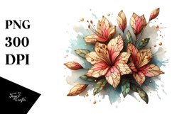 Abstract Stained Azalea Watercolor Clipart Product Image 3