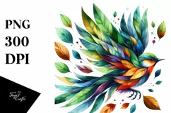 Vibrant Watercolor Bird, Transparent PNG Product Image 1