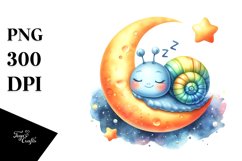 Colorful Baby Snail Moon | Sublimation | Clipart Product Image 3