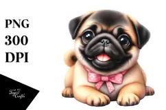 Watercolor Baby Pug, Transparent PNG Product Image 1