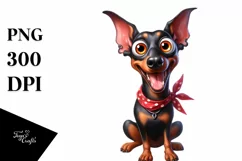Crazy Cute Furr Enthusiastic Doberman Pinscher | Sublimation Product Image 1