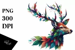 Vibrant Watercolor Deer, Transparent PNG Product Image 3