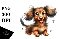 Cute Dachshund with Big Eyes PNG Product Image 1
