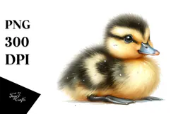 Digital Watercolor Baby Duck PNG Product Image 1