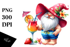 Beachwear Gnome, Cheerful PNG Product Image 1