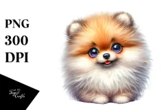 Watercolor Cute Pomeranian, Transparent PNG Product Image 1
